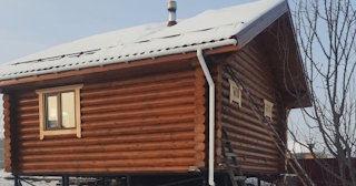 Баня из оцилиндрованного бревна под ключ в Сасово - от 135681 рублей